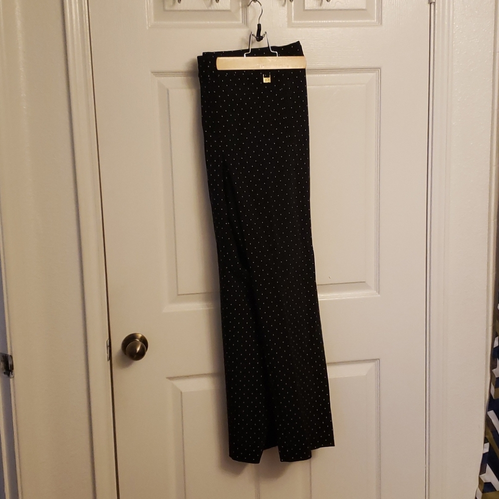 Black and white polka dot dress pants